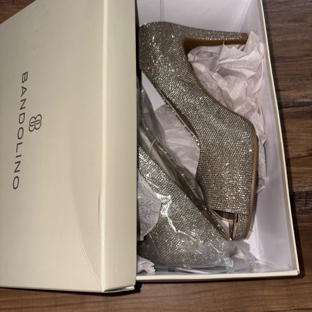 Bandolino Glittering Silver Heels